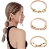 FAMIDIQGO 3 elastici per capelli da donna e ragazza, catena in metallo, per capelli spessi e ricci, per capelli ricci