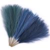Serwalin 6 Pezzi Erba Della Pampas,45 cm,Piume Decorative,Fiori Secchi,Adatto per matrimoni, feste, salotti, decorazioni di vasi che,Decorazione Bohemien (Blu&verde)