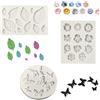 FUSONGQINTANG 3 Pezzi Stampi in Silicone 3D Fiore Farfalla e Foglie Stampo in Silicone Cioccolato Caramelle Dolci Stampi per Fare Torte, Pane, Cioccolato, Fondente