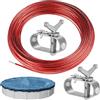 Dog's Booty 2 Pezzi Tendifilo per Recinzione 40m Cavo Rosso Tenditore Filo Stendibiancheria Cavo di Copertura per Piscina e Cricchetto Corda e Tenditore a Cricchetto Tenditore del Filo per Coperture per Piscine