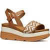Geox D Gardenia A, Sandalo con Zeppa Donna, Camel/Papyrus, 39 EU