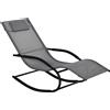 Outsunny Sdraio a Dondolo Zero Gravity Ergonomica, in Metallo e Texteline, 63x160x88cm|Aosom
