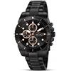 sector Orologio Uomo Sector 450 R3273776005 Cronografo Acciaio Nero con Dettagli Oro Rosa