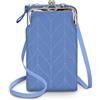 AfitLulu Crossbody Bag - Custodia da donna in pelle PU, con portafoglio da appendere, elegante borsa a tracolla da donna con cinturino rimovibile per telefoni cellulari, Blu, Mittelgroße