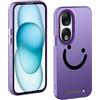 TAUYN Custodia per Honor 90 5G, Indietro Faccia Sorridente Modello Desingn Cover, PC Antiurto Ultra Sottile Custodia, Viola