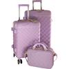 Camomilla Milano Set 3 pz Valigeria, Valigia (70 lt.) + Trolley (40 lt.) + Vanity Case (15 lt.), Materiale Rigido, Ruote Pivotanti, Collezione Ribbon, Colore Glicine