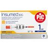 ARTSANA SpA SIRINGA INSULINA PIC INSUMED 1 ML 100 UI AGO GAUGE 30 12,7 MM SENZA SPAZIO MORTO 30 PEZZI