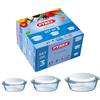 Pyrex Essentials Set Casseruole Rotonde In Vetro Borosilicato Con Coperchio - Set 3 Pz