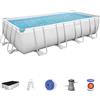 Bestway 56670-3 Set Piscina Fuori Terra Power Steel Rettangolare da 488x244x122 cm