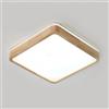 YYUTLUO Plafoniera LED in Legno, Lampada Quadrata in Legno Naturale con Bagliore Superiore 360°| Bianco freddo 6000K 18W 1600lm| Soggiorno Cucina Sala da Pranzo Corridoio Casa Ufficio Cameretta(Ø30cm)