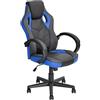 BAKAJI Sedia Gaming Poltrona da Ufficio Direzionale Ruote Girevole Sportiva Racer Direzionale Office Racing Presidenziale Casa Studio Sedia Da Scrivania Uffici Altezza Regolabile (Blu)