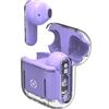 Celly, Cuffie Wireless Bluetooth, Auricolari Senza Filo con Custodia Trasparente, Compatibili con Smartphone e Tablet, Ricarica Veloce in 2 Ore, Colore Viola