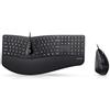 Perixx Periduo-505, Set Tastiera ergonomica con Mouse Verticale, 3D Design con Tasti divisi e Rotella di Scorrimento inclinazione, poggiapolso Regolabile e Profilo ribassato, US Inglese Layout