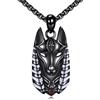 HUKKUN Collana egiziana Anubi in argento Sterling nero Anubis gioielli egiziani regalo per uomini, Argento sterling