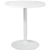 HOMCOM Tavolo Rotondo Moderno per 2 Persone in MDF e Acciaio , Ø70x75cm, Bianco|Aosom