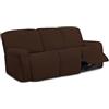 Easy-Going Copridivano in microfibra elasticizzato, per poltrona reclinabile componibile, in morbido pile con angoli, lavabile, con elastico, per bambini e animali domestici, 8 pezzi, colore: caffè
