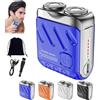 Generic Rasoio elettrico rotativo portatile a doppio anello, 2025, mini rasoi portatili da uomo, ricaricabile tramite USB, impermeabile, rasoio tascabile per barba e peli del corpo, trimmer elettrico da