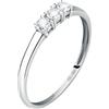Bluespirit Anello Donna in Oro Bianco 375, Zirconi, Collezione B-Classic, Idee Regalo - P.77J5030004