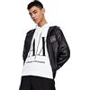 ARMANI EXCHANGE Hoodie, Maxi Print Logo On Front, Felpa, Uomo, Bianco, S