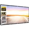 QASVOU Schermo di proiezione pieghevole semplice da 60 72 84 100 120 150 pollici Schermo di proiezione da 100 pollici Tenda 16:9 Schermo for proiettore Full HD 2K 4K for esterni Antipiega e lavabile(120 inch
