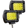 Willpower 2pcs 10cm 36W Faro da Lavoro LED 12V 24V Cubo Faretto LED Spot Luci di Lavoro Impermeabile Fari Led Fendinebbia Luci per Trattore Auto Fuoristrada Camion ATV Barca 4x4