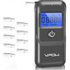 VPOW Etilometro Portatile Certificato, Alcol Test con Display LCD Blu Digitale, Precisione di Grado, Etilometro Portatile Personale per Uso Domestico e Professionale - Grigio