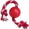 KONG Palla Con Corda - Giocattolo Da Recuperare Per Cani - Lancio Facile - In Gomma Naturale Resistente - Rosso - Per Cani Di Piccola Taglia