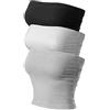 MixMatchy Top Sexy da Donna Senza Spalline a Doppio Strato Basic Sexy - Confezione, Confezione da 3 - Nero/Antracite/Bianco (Lato Increspato), M