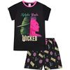 WICKED Pigiama corto da donna in cotone, Nero , 8-10