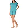 Goldenpoint Donna Pigiama Corto Mermaid con Maglia a Maniche Corte in Pizzo e Pantaloncini in Misto Viscosa