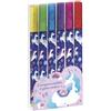 Janod - 6 Pennarelli Effetto Glitter - Tema Unicorno - 6 Colori - Pennarello Magico per Disegno, Colorazione, Artigianato Art Crafts, Idea Regalo Adolescente - Hobby Creativi - 6 Anni e + - J08934