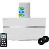 KKT KOLBE Cappa aspirante 80 cm | Cappa Cucina Inclinata | acciaio inossidabile | vetro bianco | WiFi | auto spegnimento | Illuminazione LED RGBW | Operazione di tocco | HERMES8005WM