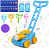 Joellfuner Tosaerba a Bolle per Bambini, Macchina Bolle di Sapone Automatico, Giocattoli Estivi da Giardino All'aperto, Tosaerba a Spinta per Regali Ragazzi e Ragazze in Età Prescolare (Blu)