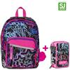 Zaino Scuola Seven SJ Doppio Scomparto Ever Fixstar Girl + Astuccio 3 zip SJ