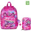 Zaino Scuola Seven SJ Doppio Scomparto Ever Unicornside Girl + Astuccio 3 zip SJ