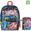 Zaino Scuola Seven SJ Doppio Scomparto Ever Rules Boy + Astuccio 3 zip SJ