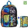 Zaino Scuola Seven SJ Doppio Scomparto Ever Writer Boy + Astuccio 3 zip SJ