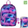 Zaino Scuola Seven SJ Doppio Scomparto Multiheart Ever + Astuccio 3 zip SJ