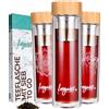 freigeist ESPRIT LIBRE freigeist Bottiglia termica di 500 ml per il tè con colino - da asporto | borraccia con filtro e vetro borosilicato a doppia parete | bottiglia di vetro con coperchio bambù | senza BPA