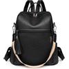 MEIWENMI Donna Borsa a Zaino Elegante Zainetto Viaggio Tracolla Zaini Piccola PU Pelle Antifurto Zainetti Marca 55211 Nero
