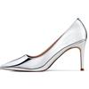 Zhabtuc Décolleté Stiletto in Pelle Verniciata, Punta Chiusa, Tacco 8 cm per Sposa & Ballo, Oro, 38.5 EU