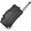 KINSTON Borsone Trolley Nero 62,5L - Borsa con ruote e manico telescopico, Ampio scomparto principale e tasca laterale con zip - Bagaglio a mano ideale per viaggi e fine settimana