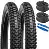 YunSCM 2Pcs Pieghevole 20 pollici copertoni 20x2.125 ETRTO 57-406 Plus 20 pollici Camera d'aria AV32mm Valve compatibile Bici da strada, city bike 20x2.10 20x2.125 20x2.25 20 pollice Pneumatici