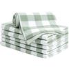 PiccoCasa Set di 6 strofinacci da cucina in 100% spugna di cotone (33 x 73 cm), morbidi e assorbenti, per cucina, colore: verde, bianco