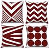 Hnmdmyi Copricuscino rosso 40x40 set di 4, moderno astratto modello geometrico decorativo cuscino copre lino quadrato cuscino caso per divano letto giardino all'aperto Home Decor