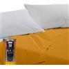 Happidea - Lenzuolo Sopra Piano, 100% Cotone, Tinta Unita, Made in Italy, Pack Barattolo Riutilizzabile, Lenzuolo Sopra 250x290, Matrimoniale Giallo Senape
