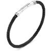 Giovanni Raspini / Uomo / bracciale intrecciato / argento e cuoio nero - 11354