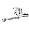 VirtuGro Rubinetto a Muro Rubinetto Lavello Cucina Miscelatore Cucina Acqua Calda e Fredda Bocca di Erogazione Orientabile a 360° Cromato (25cm)