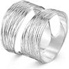 MATERIA by Matthias Wagner Materia anello in argento sterling 925, modello avvolgente, a fascia larga, satinato, con confezione regalo #SA-73 e Argento, 62 (19.7), colore: argento, cod. #SR-73