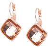 Crystalline Azuria Donna 18ct Placcato Oro Cristalli Pesca leggera Rombo Quadrato Orecchini Pendenti Monachella
